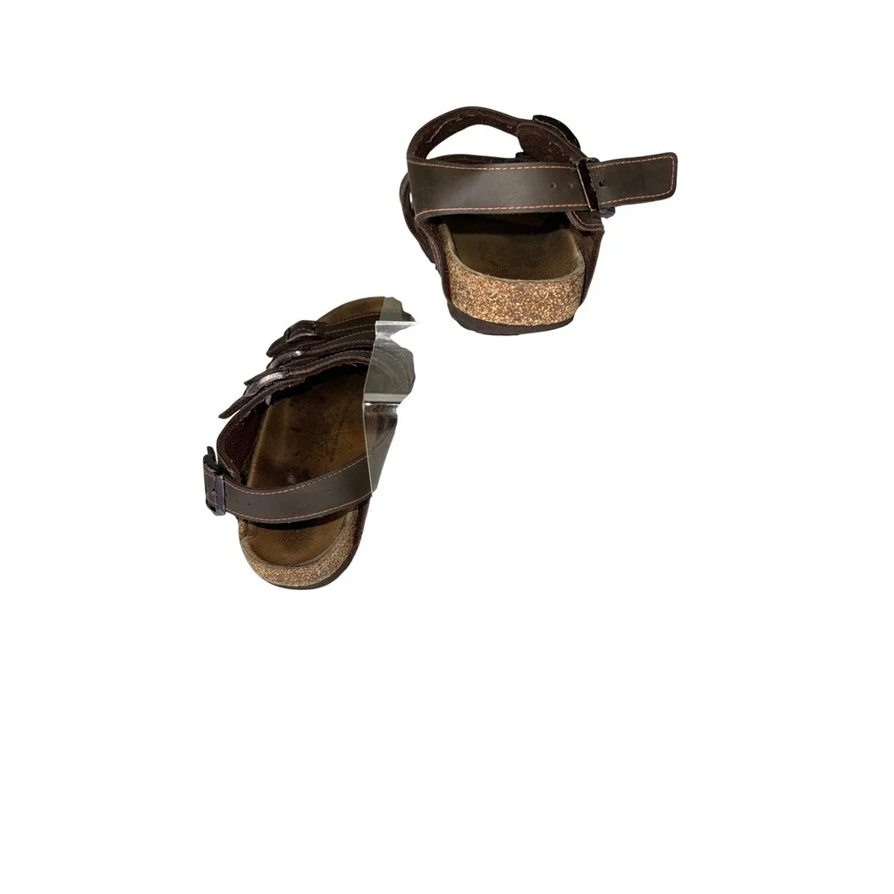 Birkis‎ Birkenstock Kids Rio Sandals Brown Leather Triple Strap Size 33 210 L2